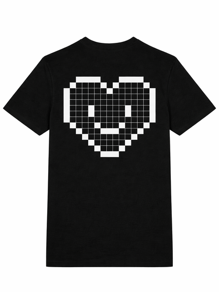 Plumo T-shirt zwart met wit hart