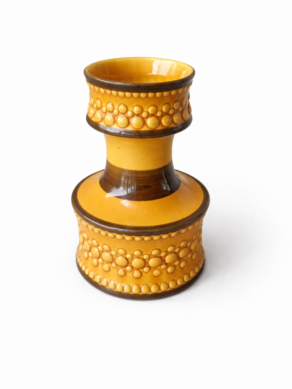 Vintage vaas modica gouda holland geel h25cm