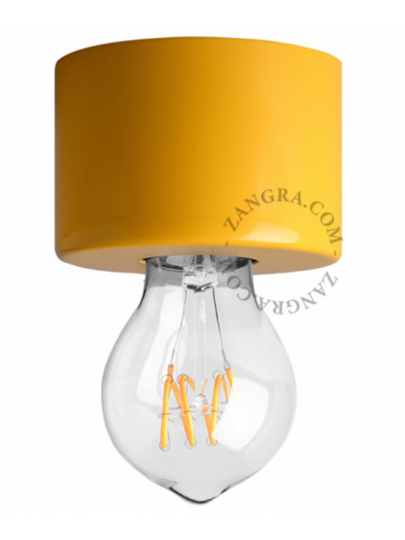 Zangra Lamp plafond of muur porselein d8,5cm geel light.165.y.001