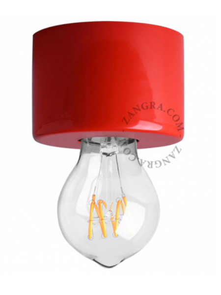 Zangra Lamp plafond of muur porselein d8,5cm rood ight.165.r.001