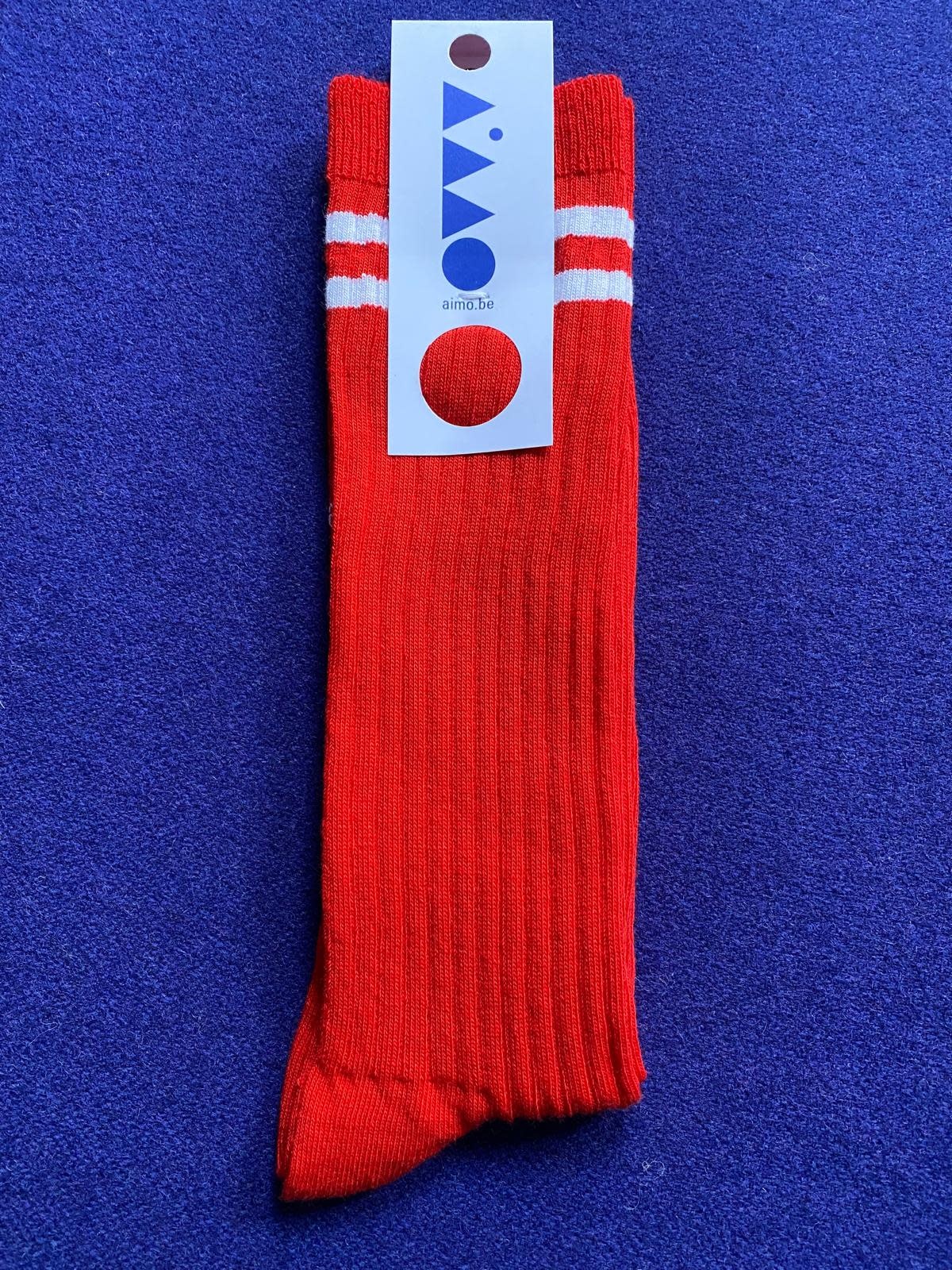 Aimo Sustainable socks rib rood