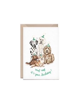 Kathings Wenskaart dogs woof it's your birthday