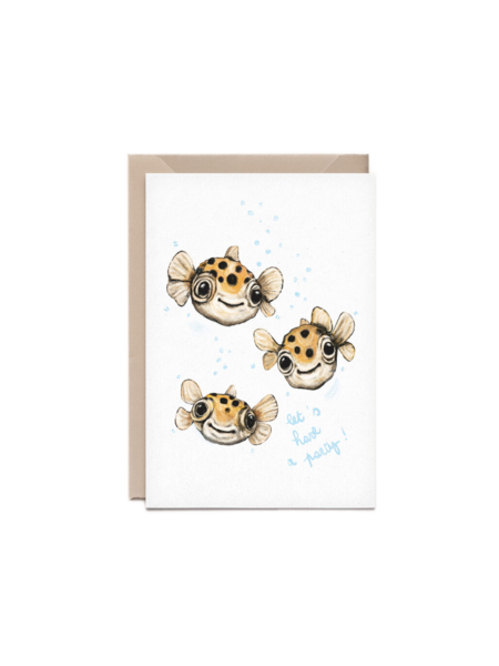 Kathings Wenskaart kogelvisjes blowfish party