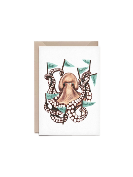 Kathings Wenskaart octopus birthday