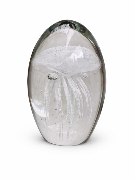 Vintage presse papier witte kwal h11cm