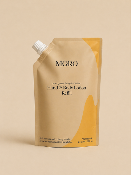 Moro Refill hand & body lotion lemongrass vetiver