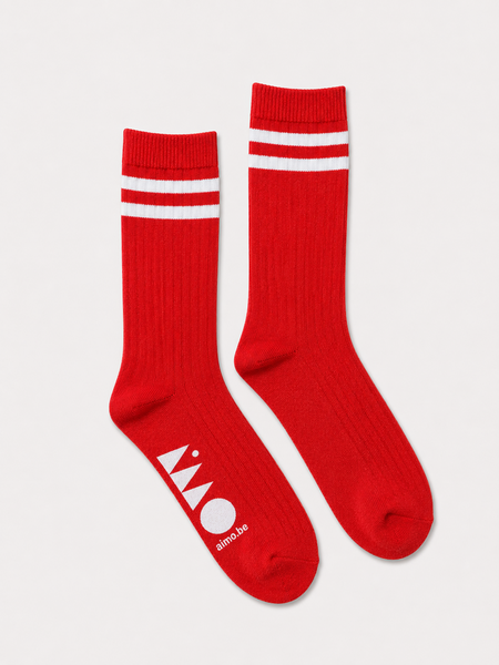 Aimo Sustainable socks rib rood
