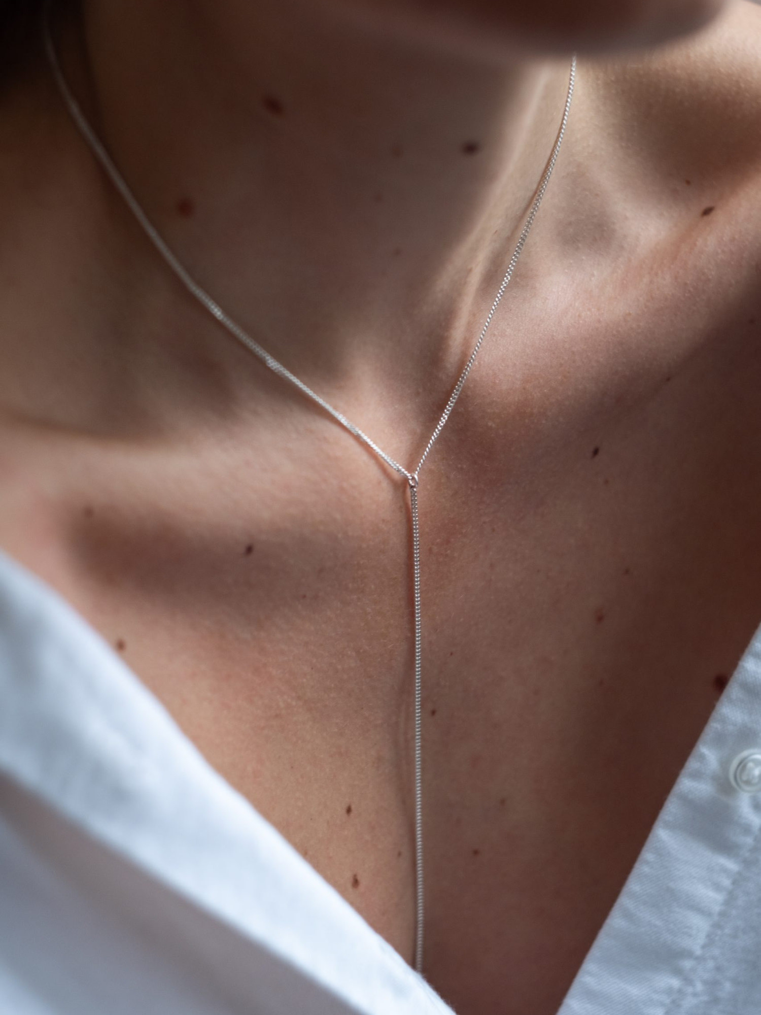 Laure De Mees Drop necklace small zilver