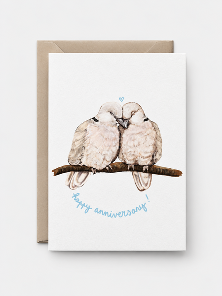 Kathings Wenskaart tortels happy anniversary huwelijksverjaardag