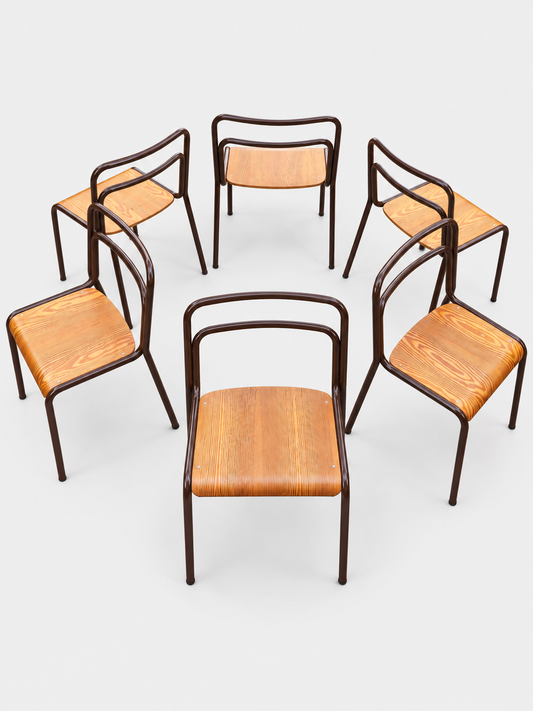 Set 6 vintage stoelen stijl vittorio parigi en nani prina voor molteni