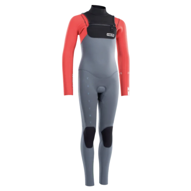 Capture Semidry Front Zip 5/4  - Steel Blue/Red/Black