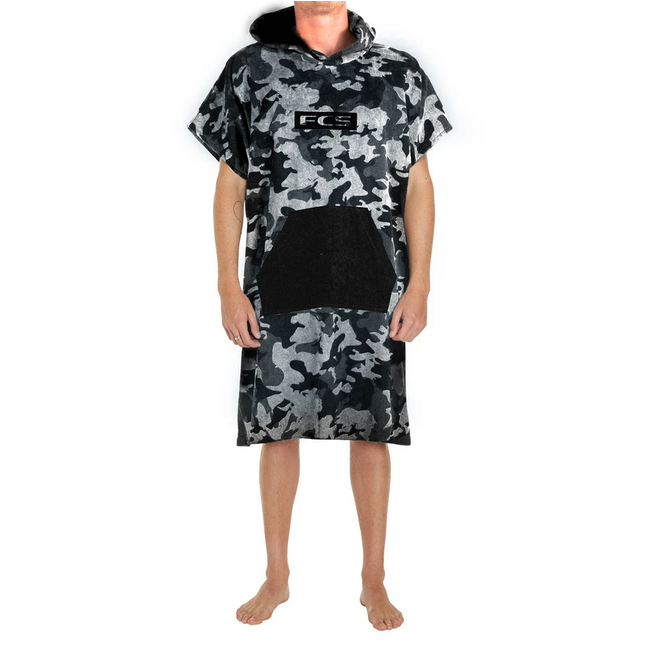 FCS - Junior Towel Poncho - Grey Camo/Black