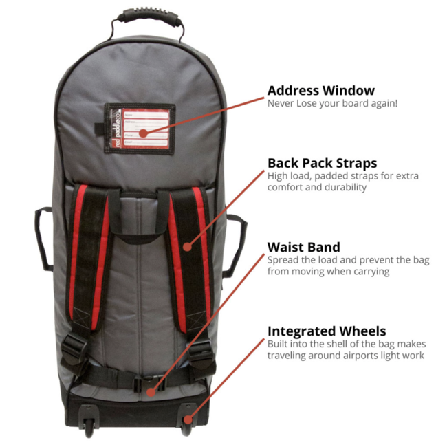 RED - SUP Bag Boardbag 2.0 Wheeled