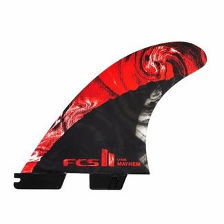 FCS Matt Biolos PC Carbon Red - Tri/Quad (5-Fin Set) - L