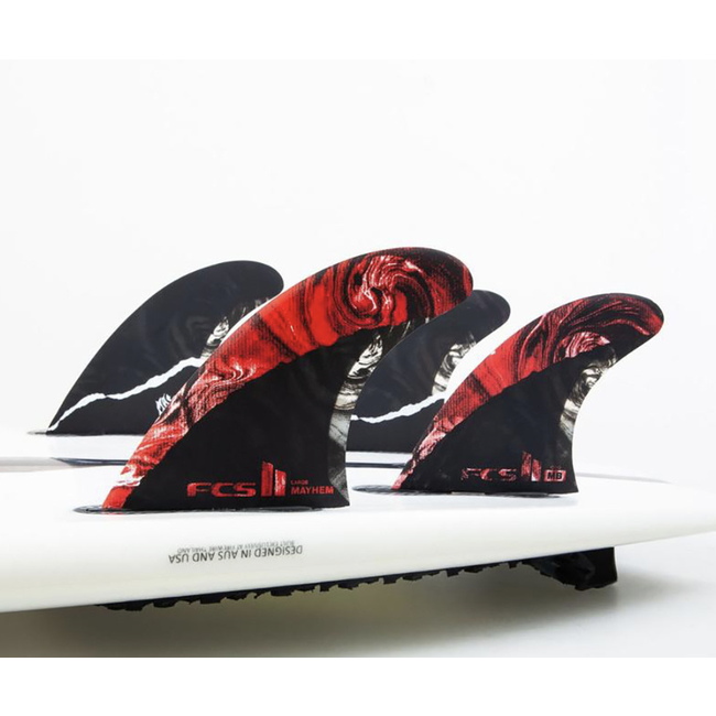 FCS II - Matt Biolos PC Carbon - Red - Tri/Quad (5-Fin Set) - Large (75-90kg)