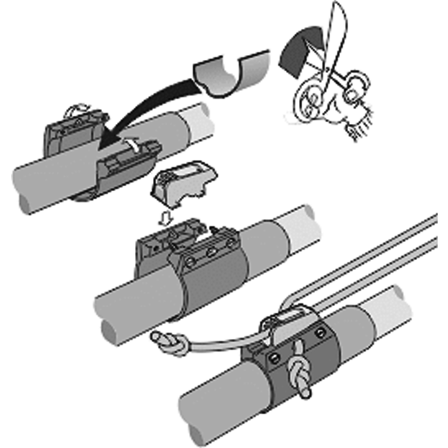 Clamcleat - Boom Cleat and Clamps - (Uthalstrim) per par 113-116 diameter 36-37mm