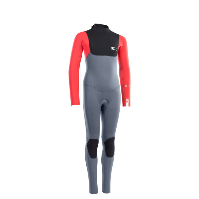 Capture Semidry Back Zip 4/3  - Steel Blue/Red/Black