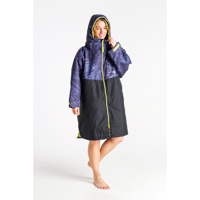 Robie - Dry-Series - Recycled Long Sleeve Changing Robe - Black/Shade Lime