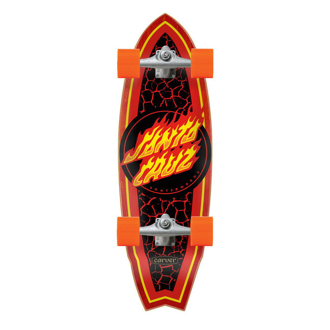 Santa Cruz x Carver Flame Dot Shark Surf Skate Complete 9.85" x 31.52"