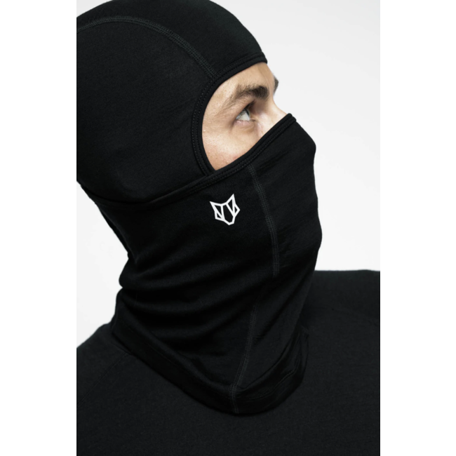 Woolf Merino Svarthetta Balaclava Black | Merino & Tencel Balaclava for Vinter, Snowboard og Ski