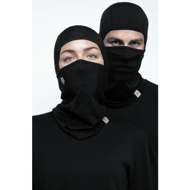 Woolf Merino Svarthetta Balaclava Black | Merino & Tencel Balaclava for Vinter, Snowboard og Ski