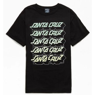 Santa Cruz Youth Grid Stacked T-Shirt - Black