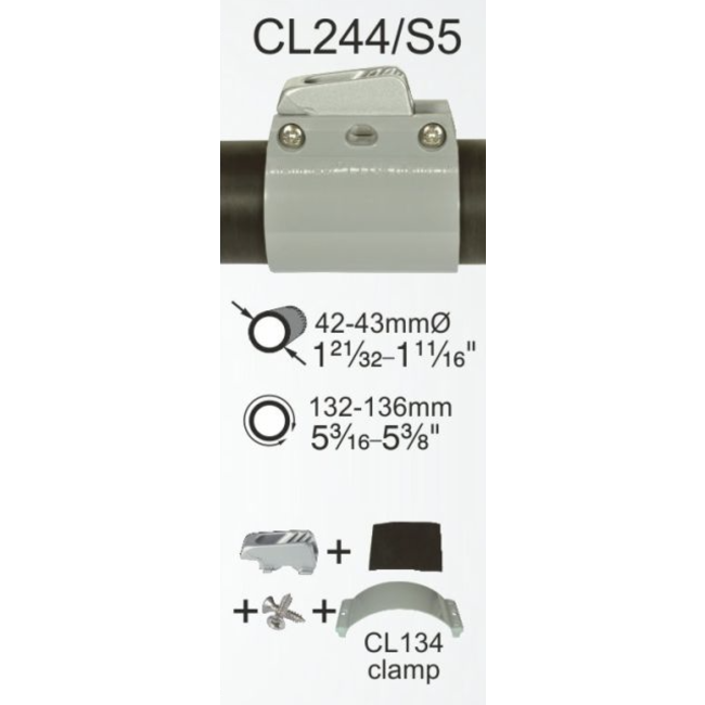 Clamcleat - Boom Cleat and Clamps - (Uthalstrim) per par 132-136 diameter