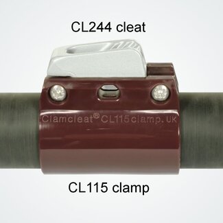 ClamCleat Uthalstrim - Boom Cleat and Clamps - Per par - 113-116 diameter 36-37mm