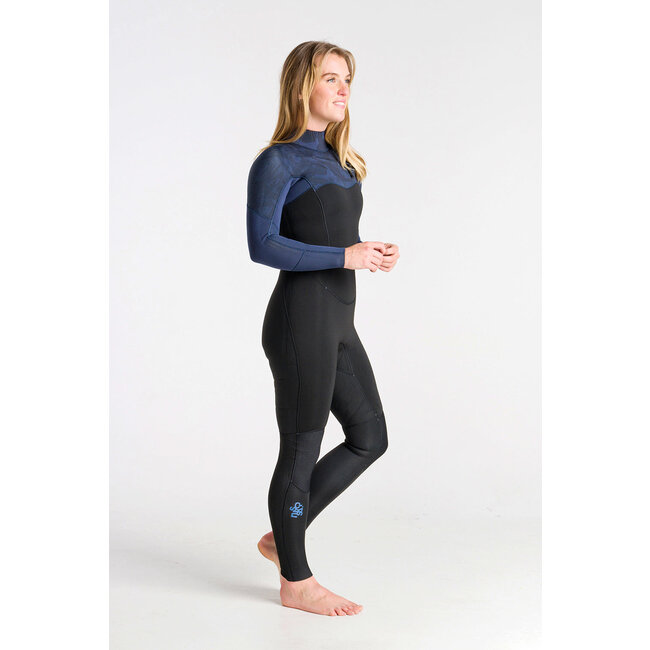 Solace 4mm Chest Zip Våtdrakt Dame – Black/Bluestone Tropical
