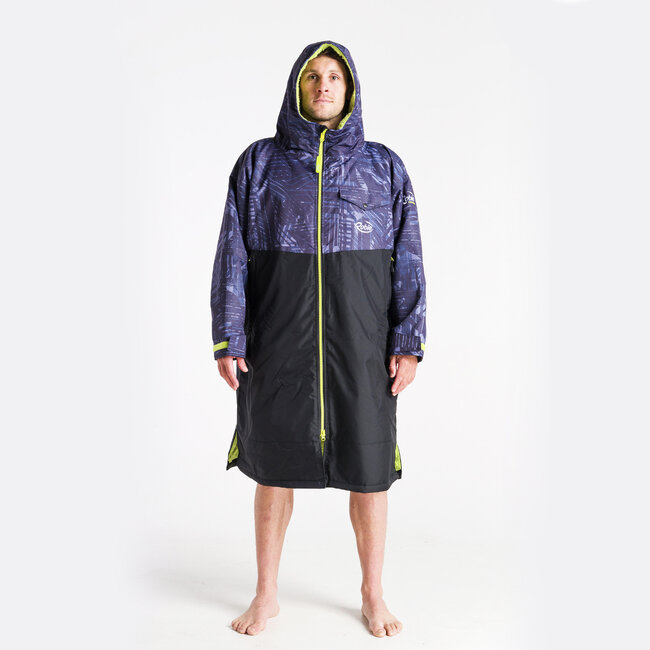 Robie - Dry-Series - Recycled Long Sleeve Changing Robe - Black/Shade Lime