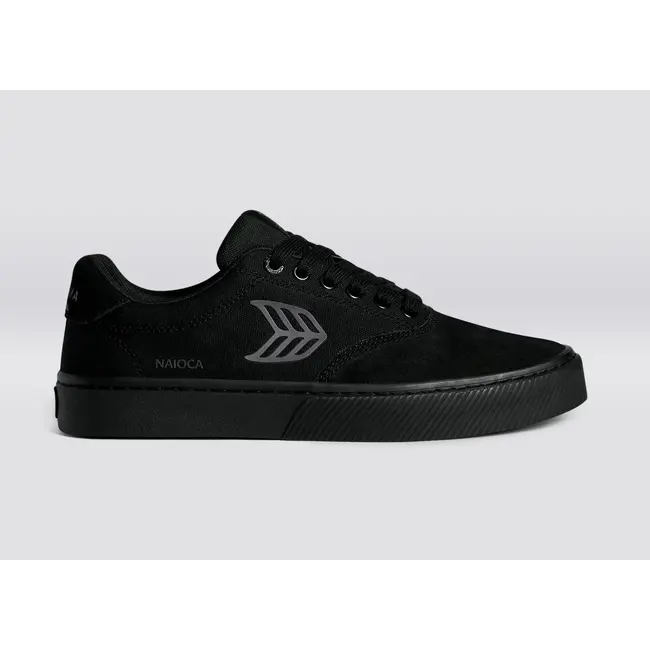 Naioca Pro - All Black Suede And Canvas Ash Grey Logo