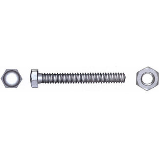 Sekskantbolt m/mutter A4 DIN 933/934 - 8x100mm