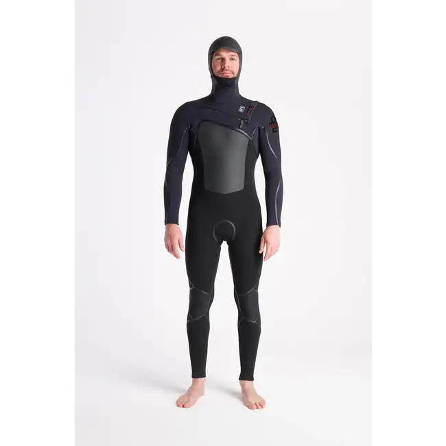 Wired+ 6/5 NuWave Front Zip Hooded Herre Våtdrakt - Black