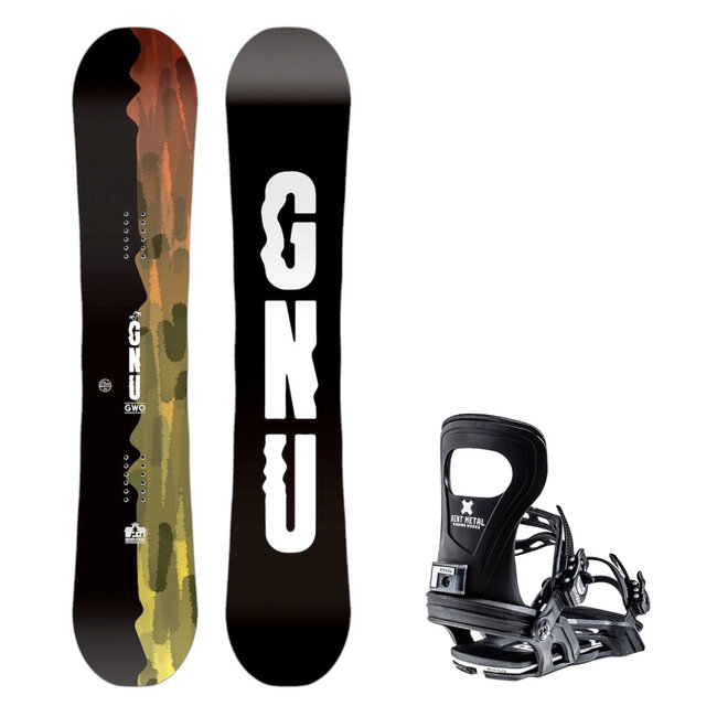 Snowboardpakke | Gnu GWO + Bent Metal Bolt Binding