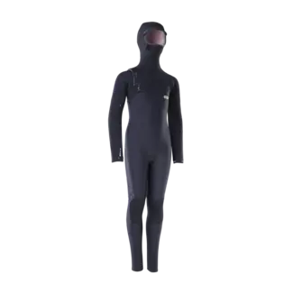 Ion Wetsuits Amp 6/5 Hooded Glidelås Front Junior Våtdrakt - Black