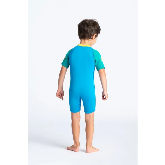 Baby Front Zip Shorty 3/2  - Cyan/Green