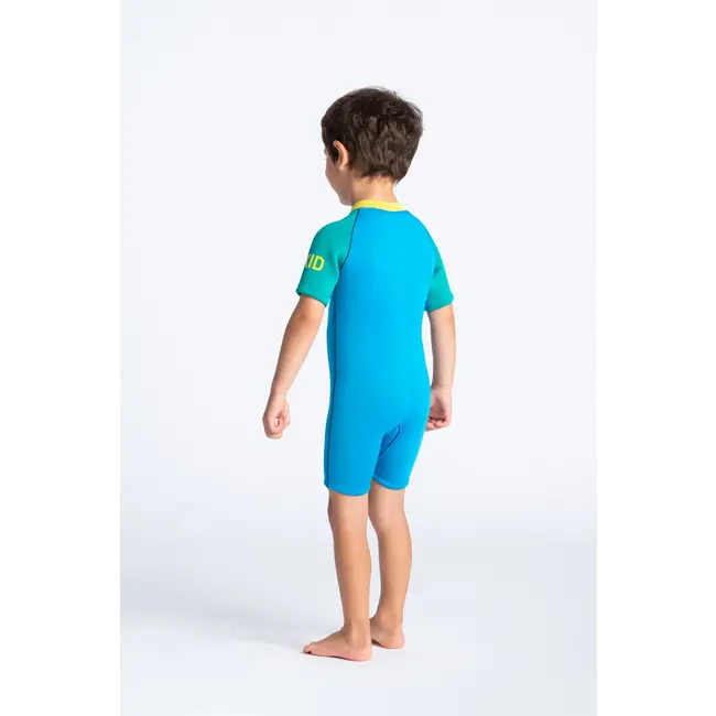 Baby Front Zip Shorty 3/2  - Cyan/Green