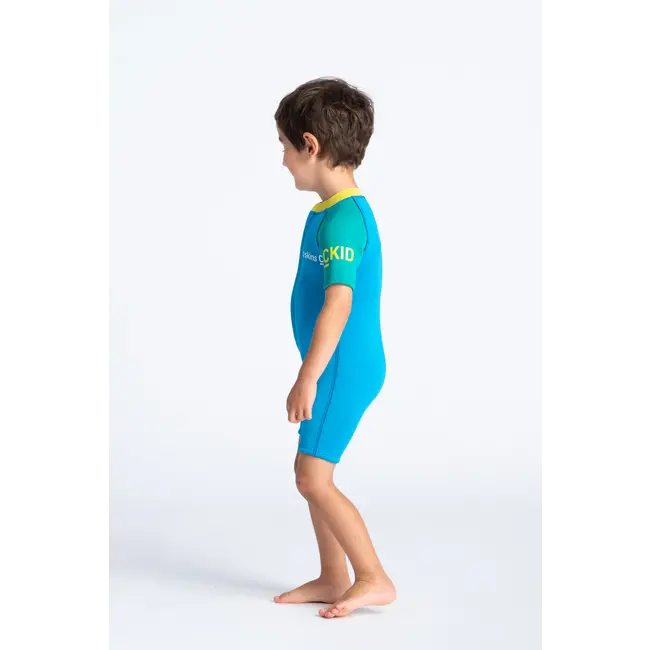 Baby Front Zip Shorty 3/2  - Cyan/Green