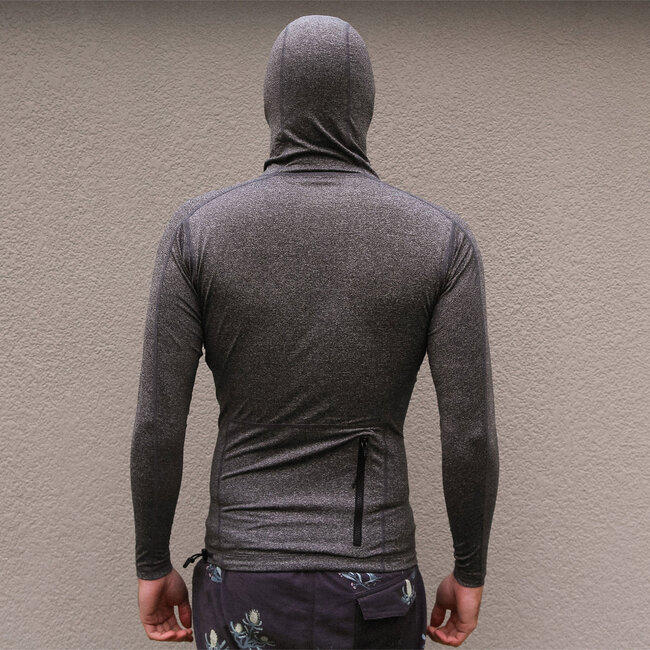 Essential Hooded LS Rashguard - Heather Grey