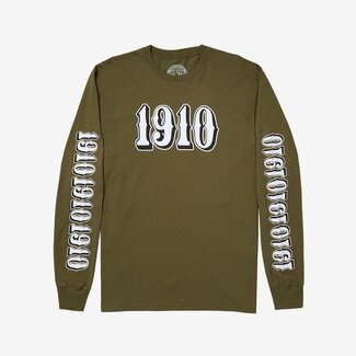 1910 OG Font LS Tee - Military Green