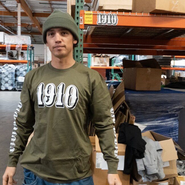 OG Font LS Tee - Military Green