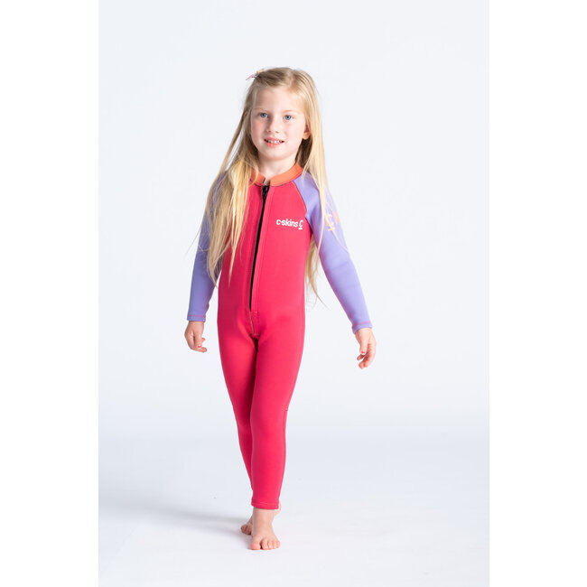 C-Skins Baby Steamer Front Zip 3/2 - Coral/Lilac