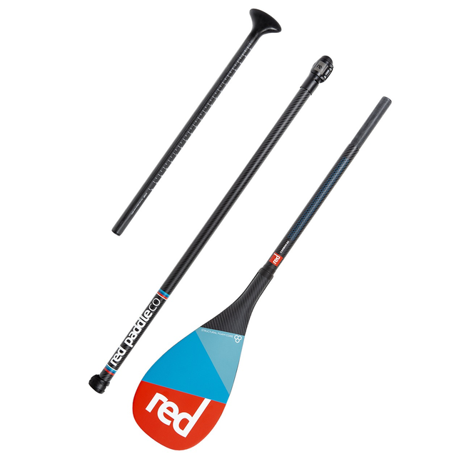 RED - 3pc - Carbon 50% Vario Paddle Åre - 180-220cm
