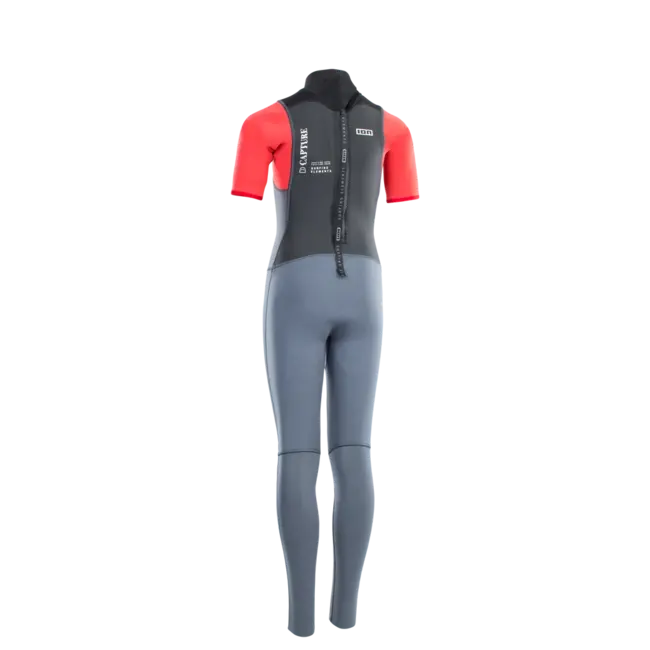 Capture Steamer SS 3/2 Våtdrakt for Junior – Back Zip – Steel Blue/Red/Black