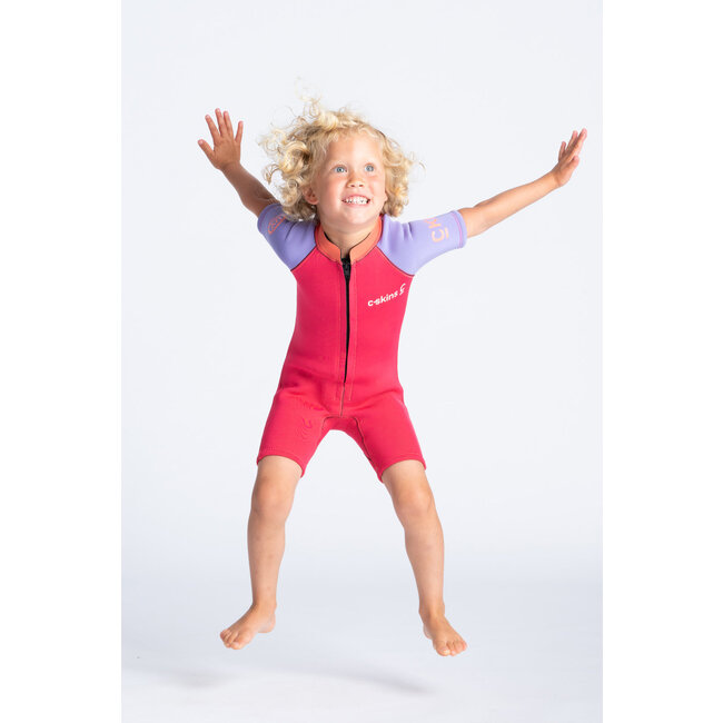 C-Skins Baby Front Zip Shorty 3mm - Corall/Lillac