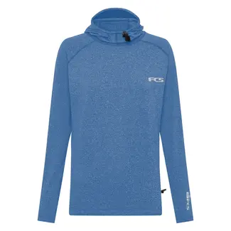 FCS Essential Hooded LS Rashguard  - Heather Teranquil Blue