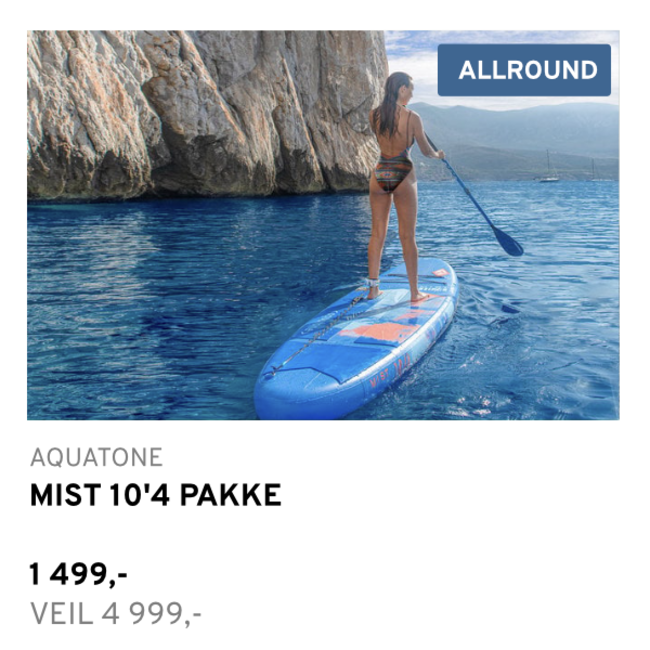 Mist Compact 10'4 X 32 SUP pakke |  Åre, pumpe, bag og finne inkludert.