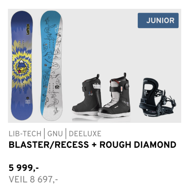 Snowboard Junior Pakke | Lib-Tech/Gnu + Bent Metal + Deeluxe