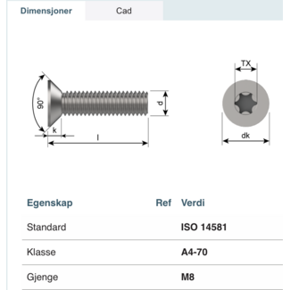 Bumax Bumax - Bolt - A4 M8x20 Bumax88 - Torx 45