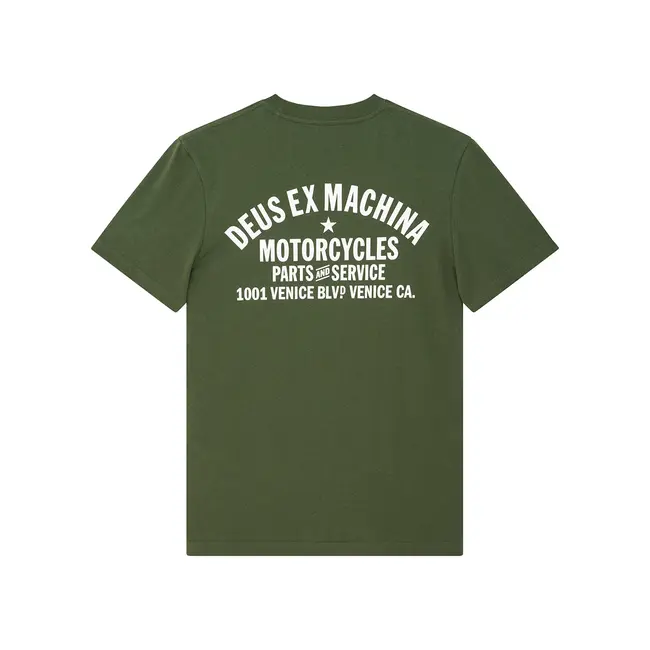 Deus Ex Machina Venice Address T-skjorte – Pine Green i økologisk bomull